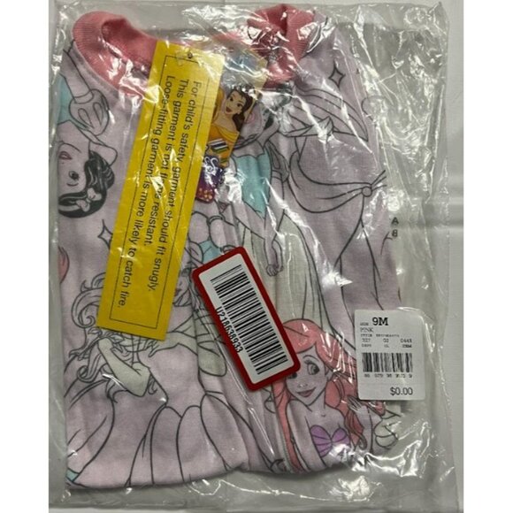 Disney Princesses Toddler Girls' Snug Fit Union Onesie Pink 9M - Picture 2 of 3